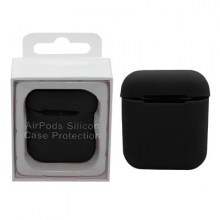 Case for airpods silicon case protection black-min